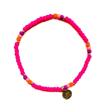 Super Gem Perlenarmband Mini Roc Neon pink